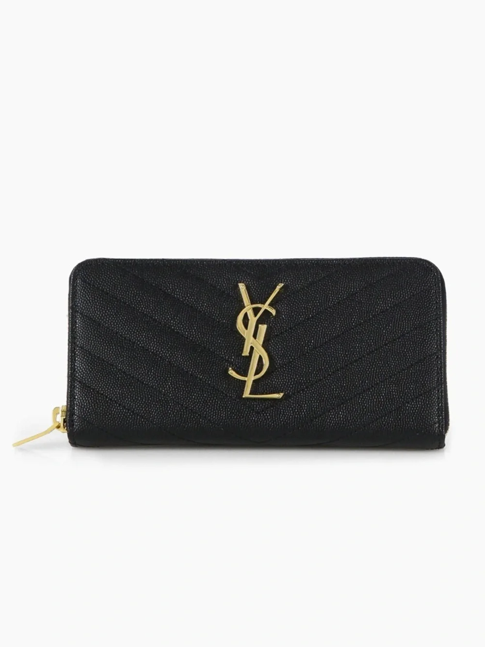 Saint Laurent Monogram Matelasse Leather Zip-Around Wallet